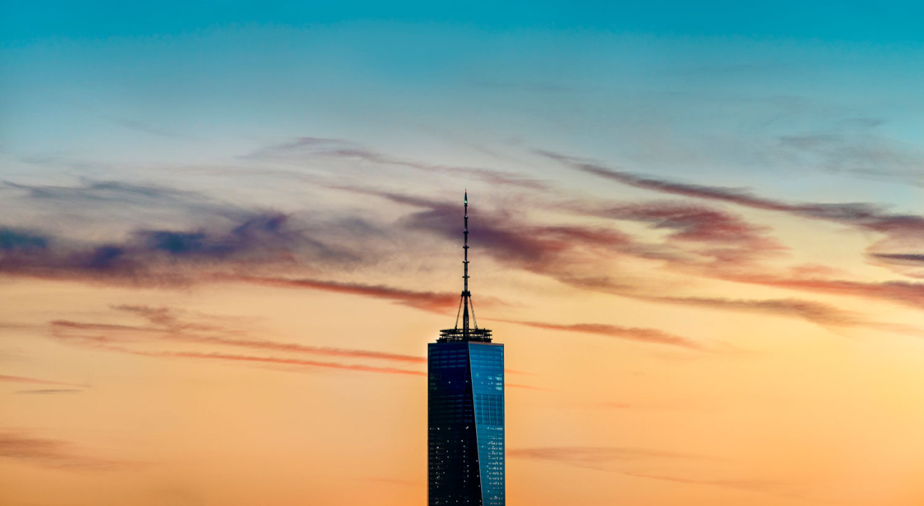 Top of the World Trade Center at dusk