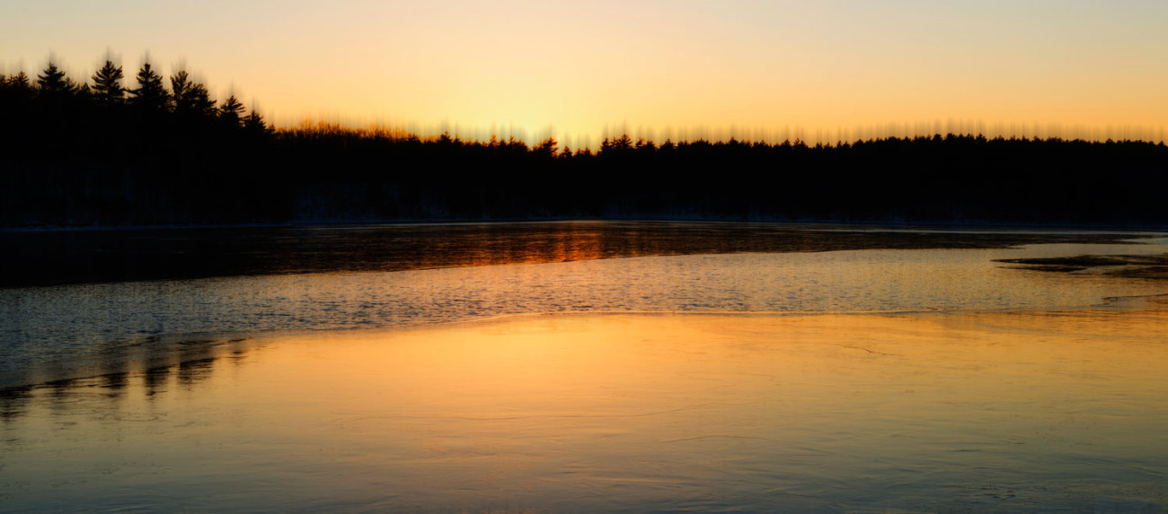 Winter sunset, Walden Pond, 2013