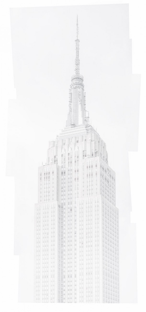 Empire State Building study in white