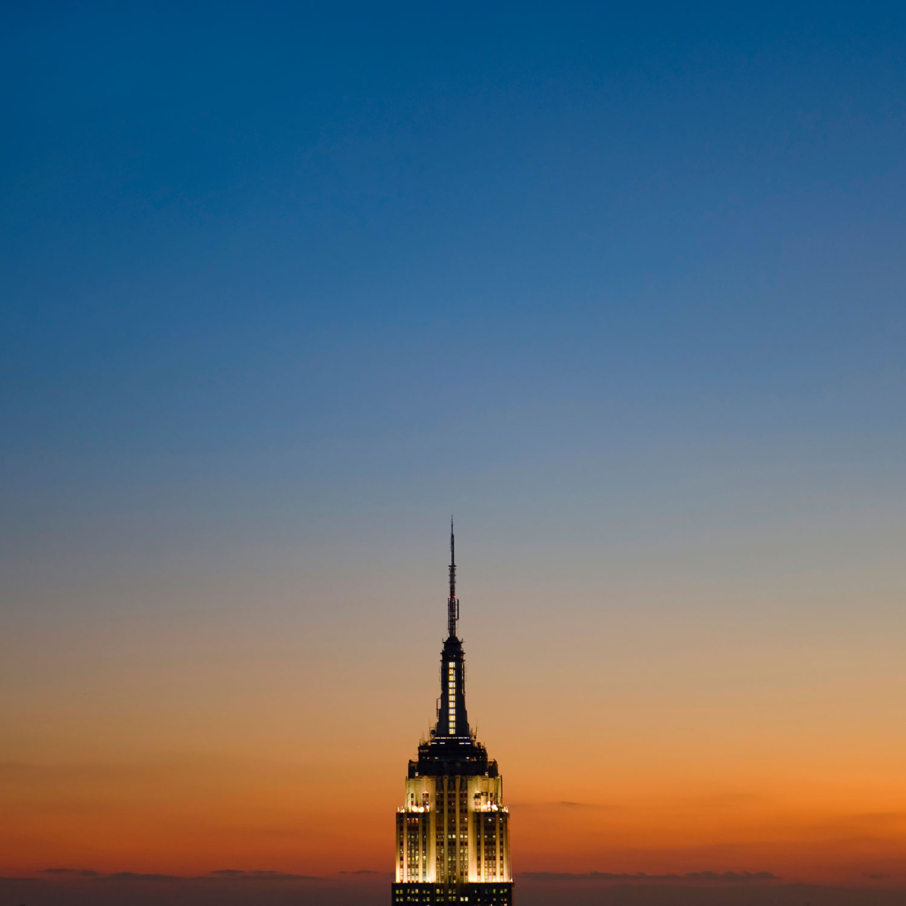 Top of the Empire State Building at evening