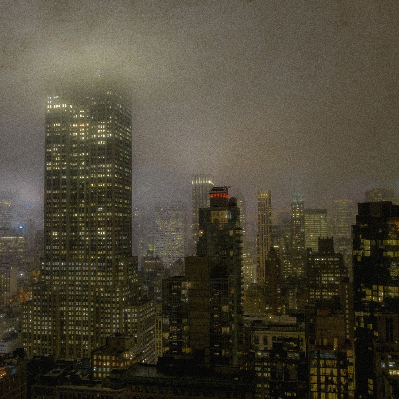 Night fog in the city, NY, 2015
